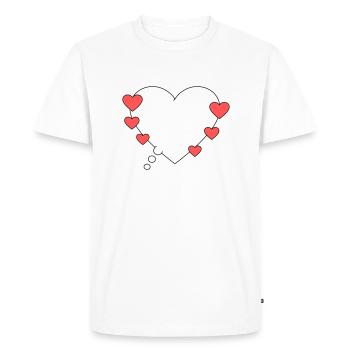 Bulle de pensée avec des cœurs - T-shirt Premium bio Homme - blanc - Devant - Nico (187cm)