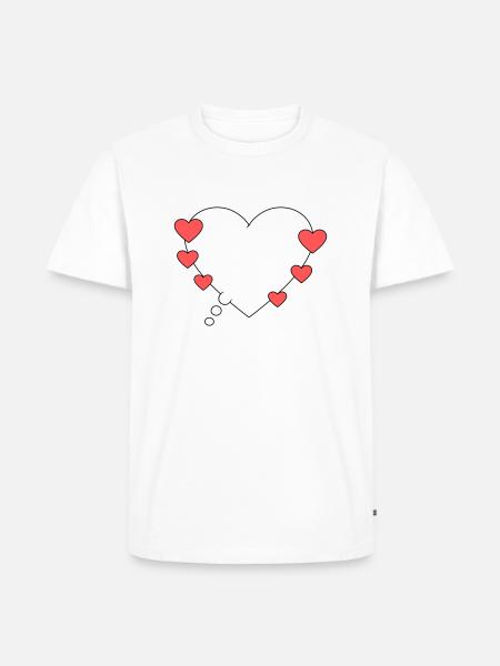 Denkblase mit Herzen - Männer Premium Bio T-Shirt - Weiß