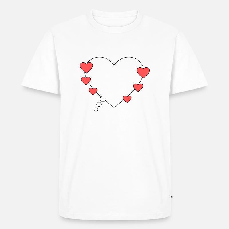 Denkblase mit Herzen - Männer Premium Bio T-Shirt - Weiß