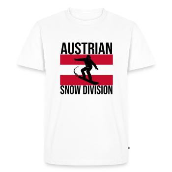 T-shirt de snowboard Austrian Snow Division - T-shirt Premium bio Homme - blanc - Devant - Nico (187cm)