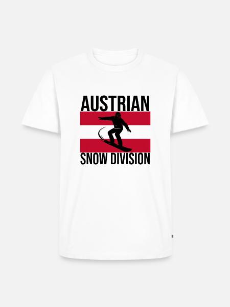 Austrian Snow Division Snowboard Tee - Men's Premium Organic T-Shirt - white