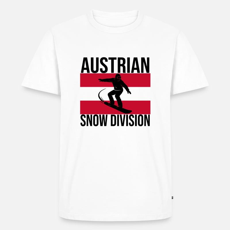 Austrian Snow Division Snowboard Tee - Männer Premium Bio T-Shirt - Weiß