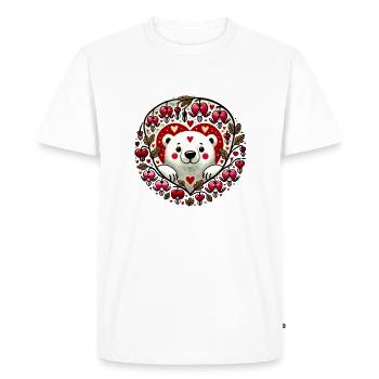 Créature Folk Heart - T-shirt Premium bio Homme - blanc - Devant - Nico (187cm)