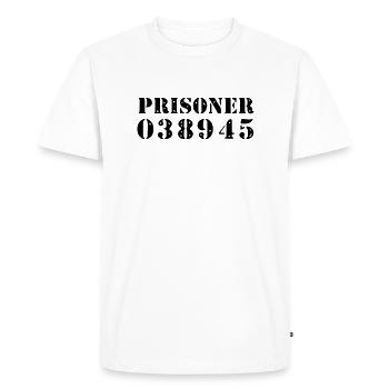 prisonnier / détenu - T-shirt Premium bio Homme - blanc - Devant - Nico (187cm)