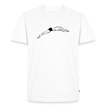 Logo plongeon nageur stylisé - T-shirt Premium bio Homme - blanc - Devant - Nico (187cm)