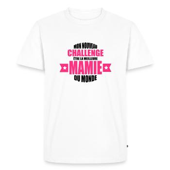 mon nouveau challenge être la meilleure mamie - T-shirt Premium bio Homme - blanc - Devant - Nico (187cm)