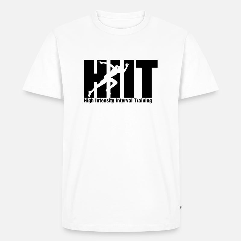 HIIT Intervall Training - Männer Premium Bio T-Shirt - Weiß
