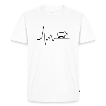 cochon de rythme cardiaque - T-shirt Premium bio Homme - blanc - Devant - Nico (187cm)