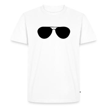 sunglasses - Men's Premium Organic T-Shirt - white - Front - Nico (187cm)
