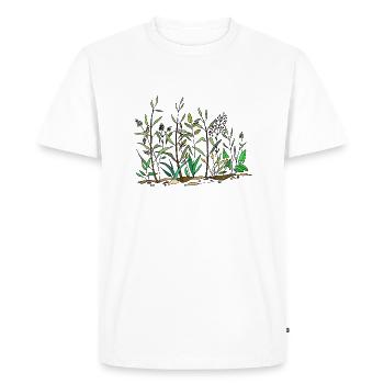Prairie verte - T-shirt Premium bio Homme - blanc - Devant - Nico (187cm)