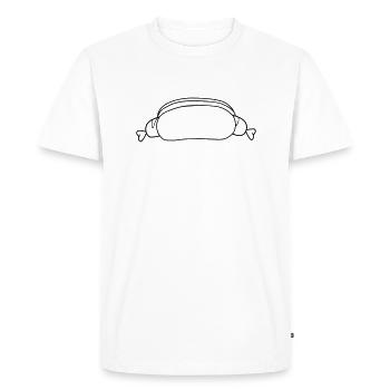 hot dog bratwurst wuerstchen wienerle broetchen br - Men's Premium Organic T-Shirt - white - Front - Nico (187cm)