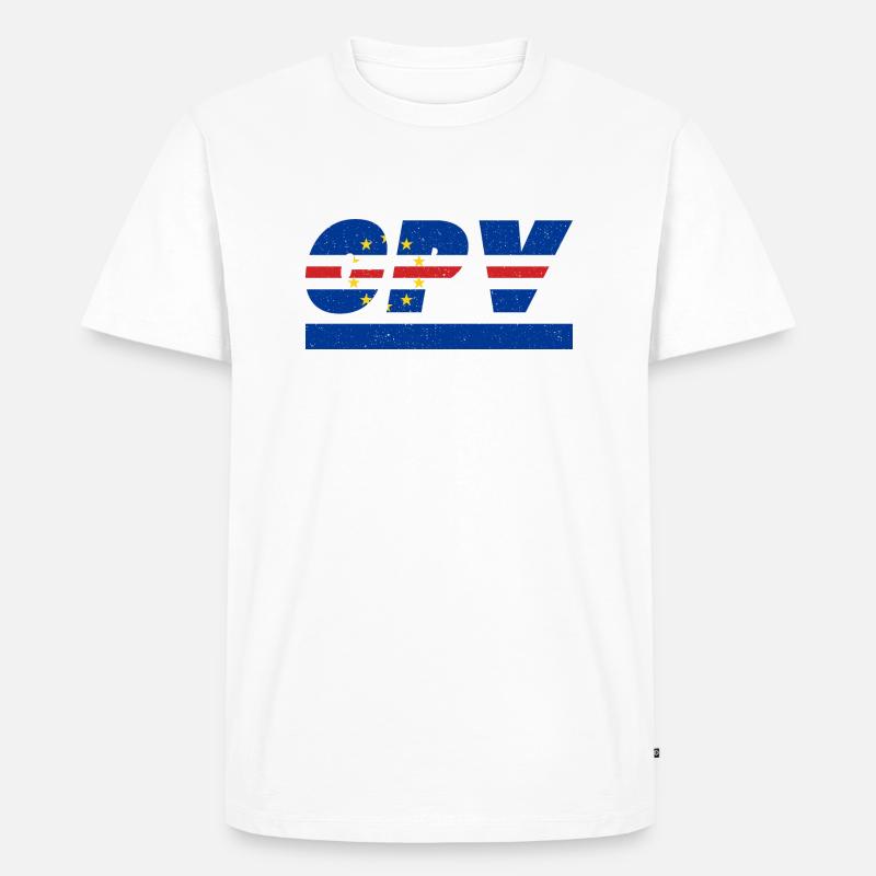 Cap-Vert Drapeau drapeau CPV - T-shirt Premium bio Homme - blanc