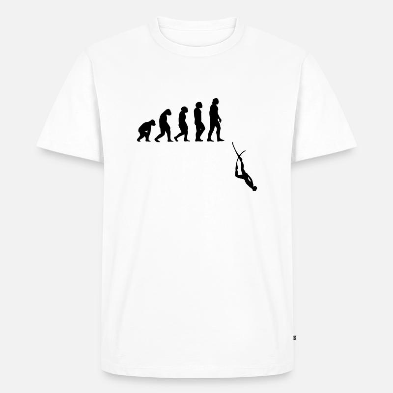 Evolution Apnoe Tauchen - Männer Premium Bio T-Shirt - Weiß