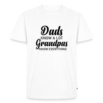 GRANDPA SAIT TOUT. - T-shirt Premium bio Homme - blanc - Devant - Nico (187cm)