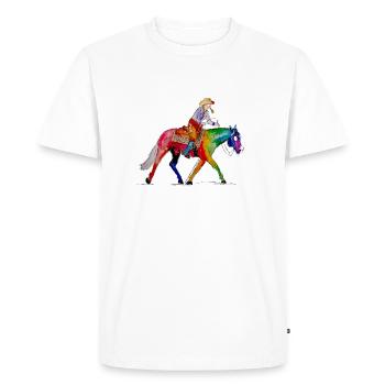 Ranch Riding - Men's Premium Organic T-Shirt - white - Front - Nico (187cm)