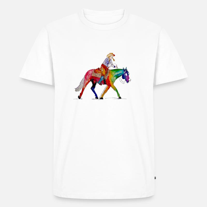 Ranch Riding - Männer Premium Bio T-Shirt - Weiß