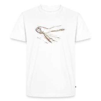 Bois menuisier burin rabotage cadeau - T-shirt Premium bio Homme - blanc - Devant - Nico (187cm)