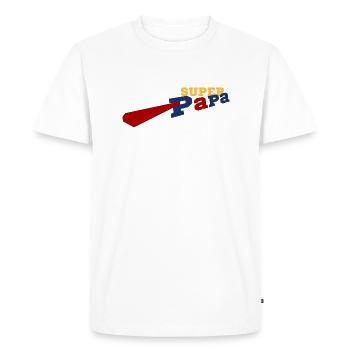 Super Papa - T-shirt Premium bio Homme - blanc - Devant - Nico (187cm)