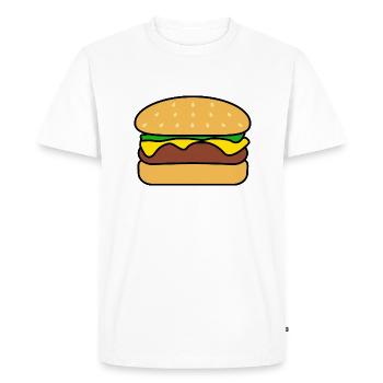 Burger - Men's Premium Organic T-Shirt - white - Front - Nico (187cm)