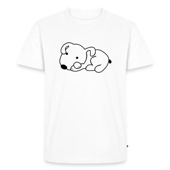 dog - T-shirt Premium bio Homme - blanc - Devant - Nico (187cm)