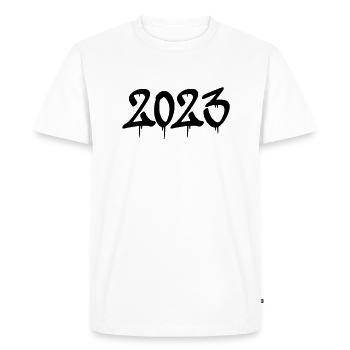 2023 - Men's Premium Organic T-Shirt - white - Front - Nico (187cm)
