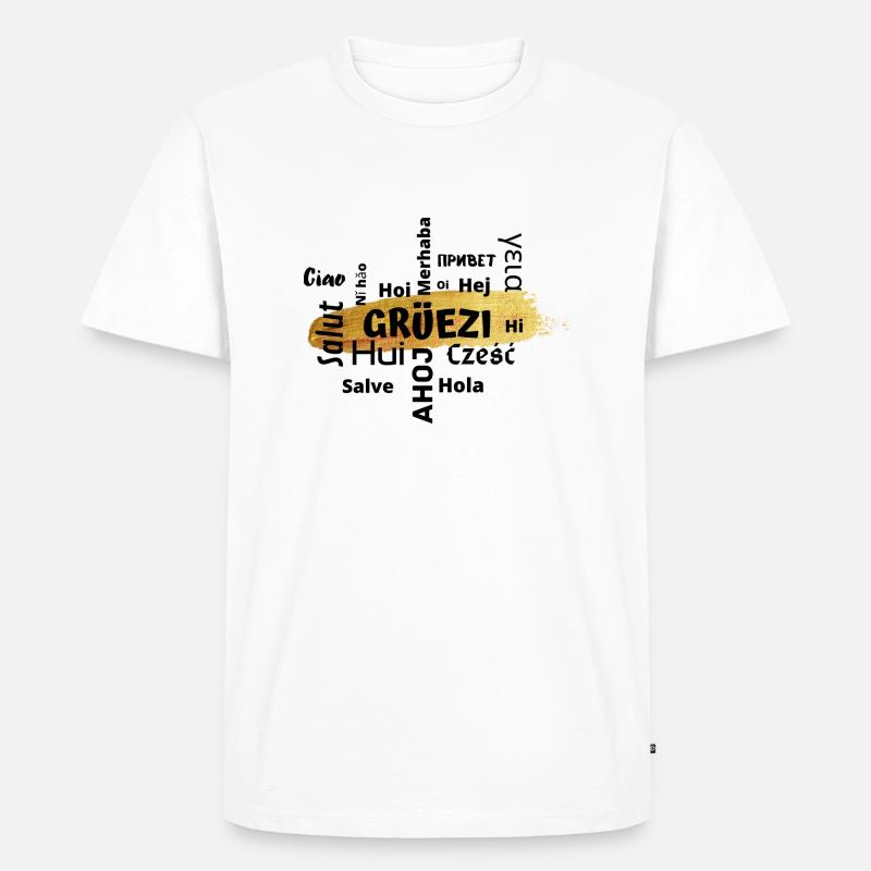 Grüezi 2 - Männer Premium Bio T-Shirt - Weiß