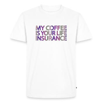 dictons drôles bureau matin cafébon dictons - T-shirt Premium bio Homme - blanc - Devant - Nico (187cm)