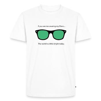 green filter - Men's Premium Organic T-Shirt - white - Front - Nico (187cm)