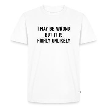 peut être faux drôle en disant party anglais - T-shirt Premium bio Homme - blanc - Devant - Nico (187cm)