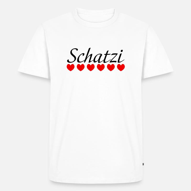 Herzchen Schatzi - Männer Premium Bio T-Shirt - Weiß