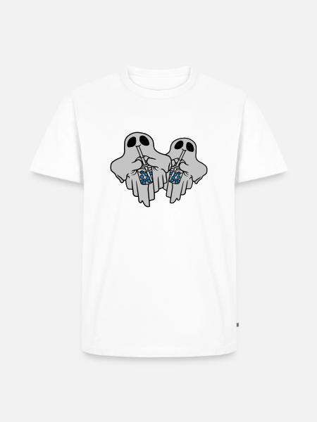 2 Bubble Tea Ghosts - Men's Premium Organic T-Shirt - white