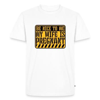 ma femme est enceinte - T-shirt Premium bio Homme - blanc - Devant - Nico (187cm)