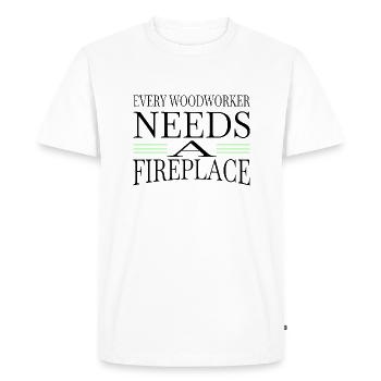 idée actuelle ébéniste tronçonneuse charpentier - T-shirt Premium bio Homme - blanc - Devant - Nico (187cm)