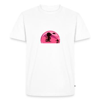 La vie ici est nulle - T-shirt Premium bio Homme - blanc - Devant - Nico (187cm)