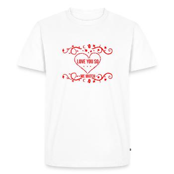 Dicton d’amour - T-shirt Premium bio Homme - blanc - Devant - Nico (187cm)