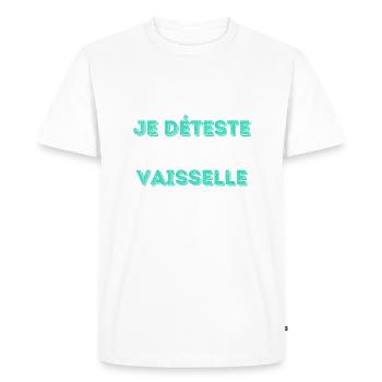 Deteste la vaisselle - Special Edition - T-shirt Premium bio Homme - blanc - Devant - Nico (187cm)