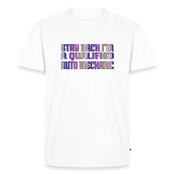 Baseball hoodie voiture anniversaire drôle mécanicien diesel - T-shirt Premium bio Homme - blanc - Devant - Nico (187cm)