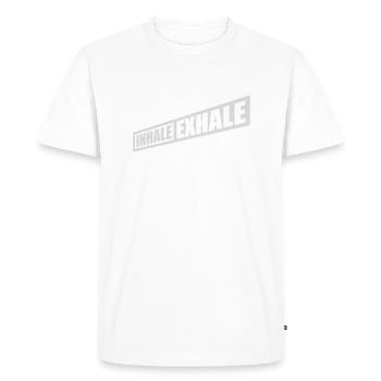 Inspirez expirez Yoga citation - T-shirt Premium bio Homme - blanc - Devant - Nico (187cm)