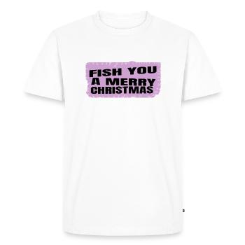 Angling adorable cute comic happy bubaprints funny - Men's Premium Organic T-Shirt - white - Front - Nico (187cm)