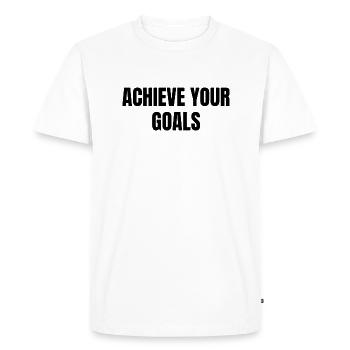 Atteindre les objectifs - T-shirt Premium bio Homme - blanc - Devant - Nico (187cm)