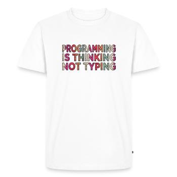 ordinateur humour anniversaire cadeau idée cadeau idée - T-shirt Premium bio Homme - blanc - Devant - Nico (187cm)