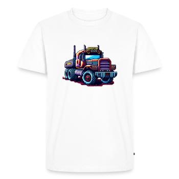Pixel Truck No. 3 - Men's Premium Organic T-Shirt - white - Front - Nico (187cm)