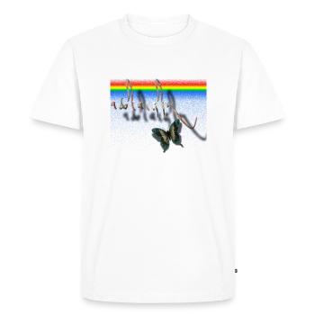 Tibetan Calligraphy Butterfly Design - Men's Premium Organic T-Shirt - white - Front - Nico (187cm)