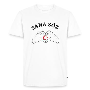 Je vous promets Turquie - T-shirt Premium bio Homme - blanc - Devant - Nico (187cm)