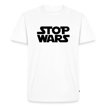 STOP WARS - Men's Premium Organic T-Shirt - white - Front - Nico (187cm)