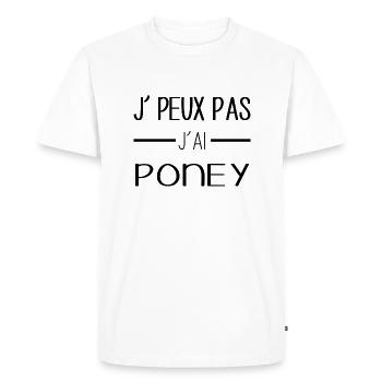 Poney - T-shirt Premium bio Homme - blanc - Devant - Nico (187cm)