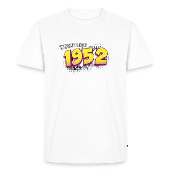Retro 71st birthday in Pop Art Comic Book Style - Men's Premium Organic T-Shirt - white - Front - Nico (187cm)