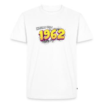 Retro 61st birthday in Pop Art Comic Book Style - Men's Premium Organic T-Shirt - white - Front - Nico (187cm)