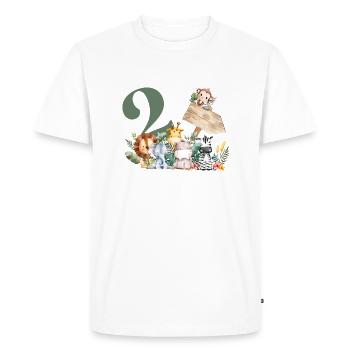 2nd Birthday Personalized Safari - Men's Premium Organic T-Shirt - white - Front - Nico (187cm)