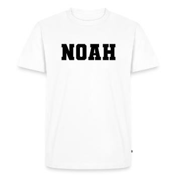 Nom - Noah - T-shirt Premium bio Homme - blanc - Devant - Nico (187cm)